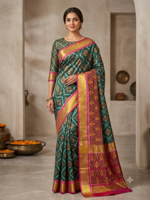 Gemini_Generated_Image_3x1p1k3x1p1k3x1p Patola Silk Saree | Elegant Traditional Silk Saree | Gantha